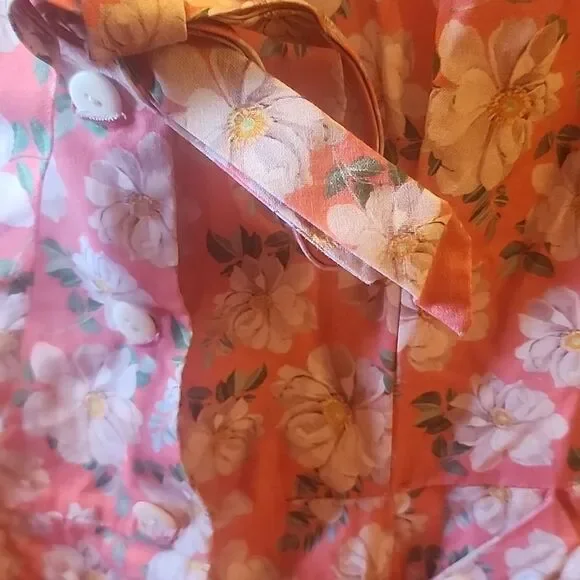 Heart Of Haute Peach Floral Dress Size S - Picture 3 of 4